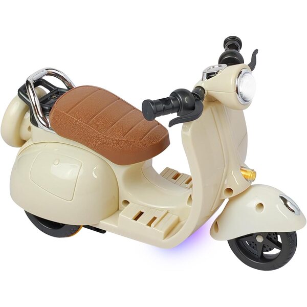 Weiße Mini-Elektrorollerpuppe für Kinder, sicheres Spielzeugfahrzeug