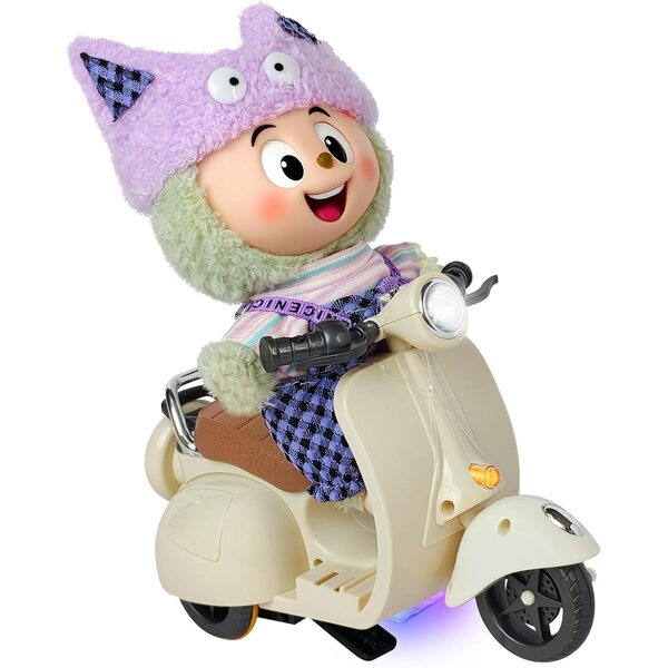 Weiße Mini-Elektrorollerpuppe für Kinder, sicheres Spielzeugfahrzeug