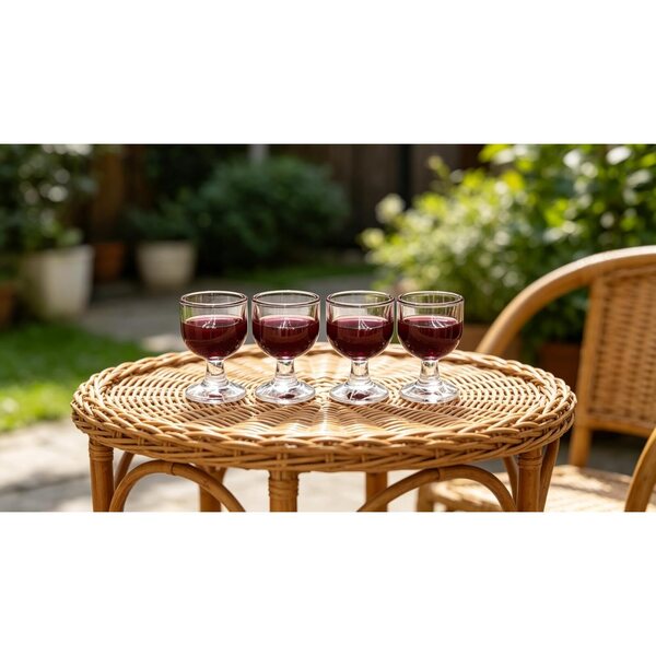 Set 4 Mini Barre in Scala 1/12 con Bicchieri e Bottiglie di Vino Rosso Realistiche