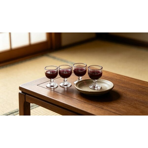 Set 4 Mini Barre in Scala 1/12 con Bicchieri e Bottiglie di Vino Rosso Realistiche