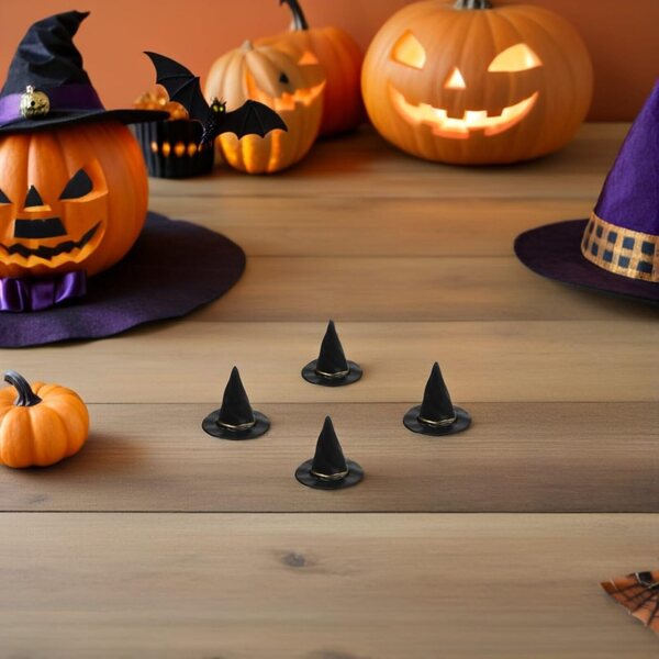 36 Mini Cappelli da Strega Neri per Decorazioni Halloween e Progetti Creativi