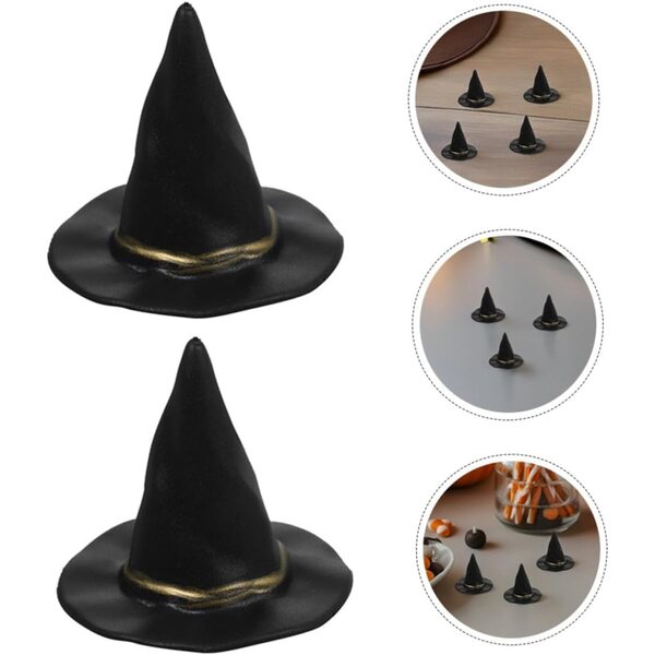 36 Mini Cappelli da Strega Neri per Decorazioni Halloween e Progetti Creativi