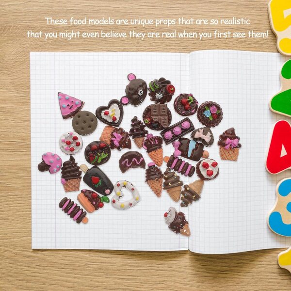 30 Pezzi Modelli Dessert Finti in Plastica Morbida per Decorazioni e Allestimenti