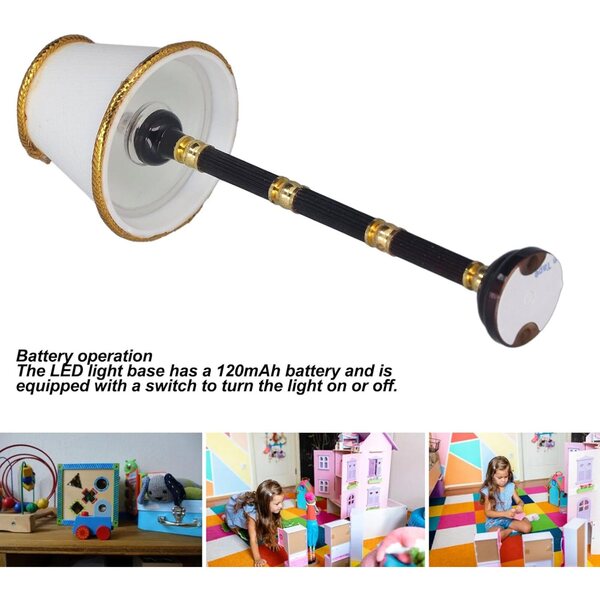 Lampada da Terra in Miniatura per Casa delle Bambole LED in Metallo 12 cm