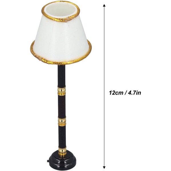Lampada da Terra in Miniatura per Casa delle Bambole LED in Metallo 12 cm