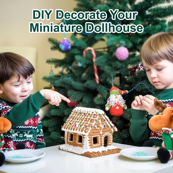 1 m Miniatur-Lichterkette für Weihnachtspuppenhäuser und Miniaturdekorationen