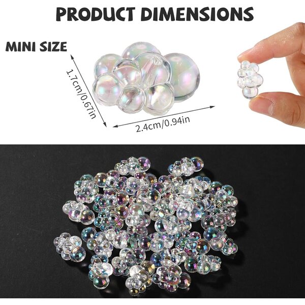 30pz Mini Gruppi di Bolle Acriliche Colorate per Casa delle Bambole e Decorazioni Miniatura