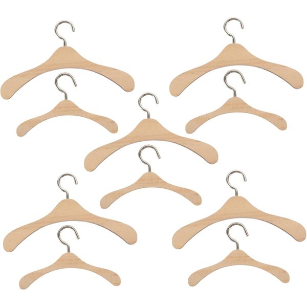 BESPORTBLE Set 10 Mini Grucce in Legno Beige per Bambole, Appendini Decorativi 10cm e 7,5cm