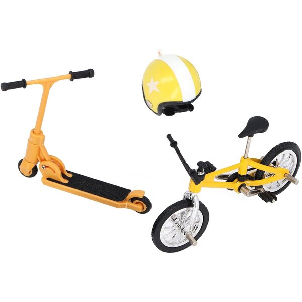 Miniatur-Roller- und Fahrradset mit Kunststoffhelm für das Puppenhaus