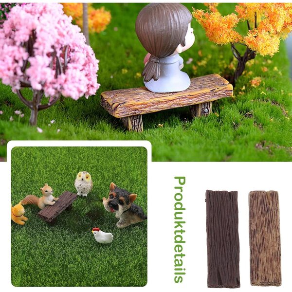 Set 4 Panchine Miniatura per Giardino delle Fate e Casa delle Bambole – DDHHCP