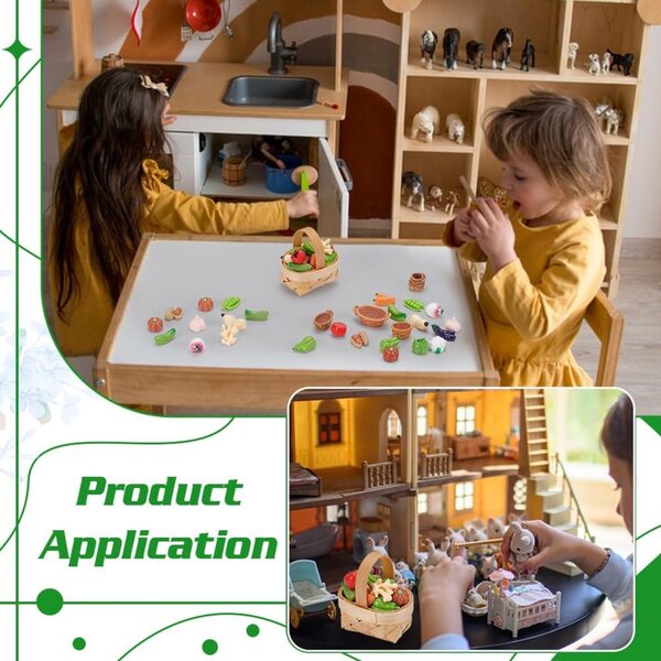 UNICRAFTALE 54 pezzi Verdure Miniature Resina con 4 Cesti, Mini Ortaggi 15mm per Decorazioni