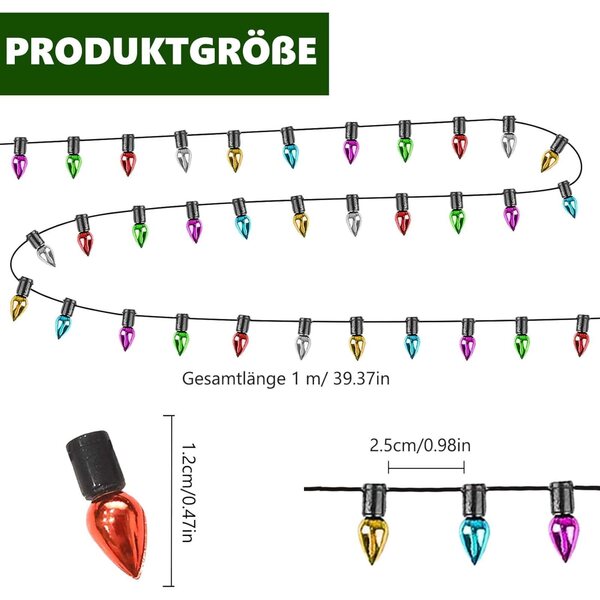 Mini Lichterkette Wichtel per Casa delle Bambole, Decorazione Natalizia Colorata 1m