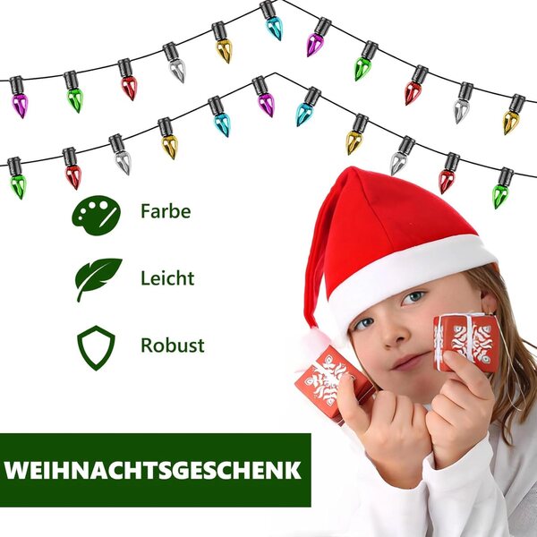 Mini Lichterkette Wichtel per Casa delle Bambole, Decorazione Natalizia Colorata 1m