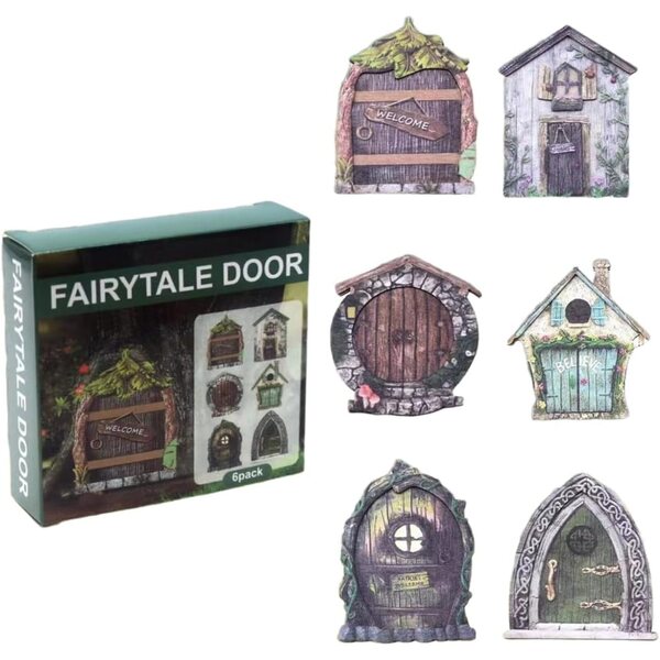 6 Porte Elfo in Legno Miniatura per Giardino Fata, Decorazioni Tridimensionali Fatate