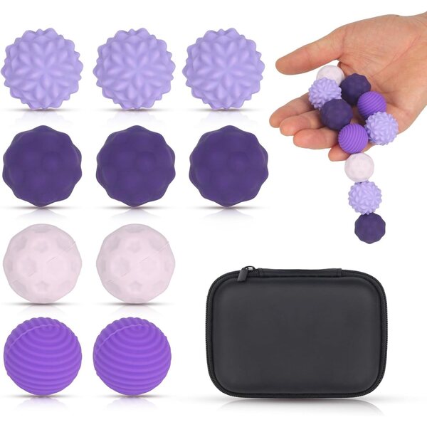 Palline magnetiche antistress in silicone LIAILA, set da 10 giocattoli sensoriali viola
