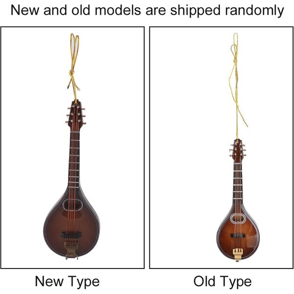 Akozon Mandolino Miniatura in Legno 12 cm - Decorazione Elegante per Casa e Collezioni