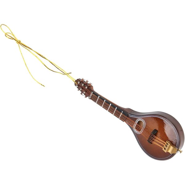 Akozon Mandolino Miniatura in Legno 12 cm - Decorazione Elegante per Casa e Collezioni