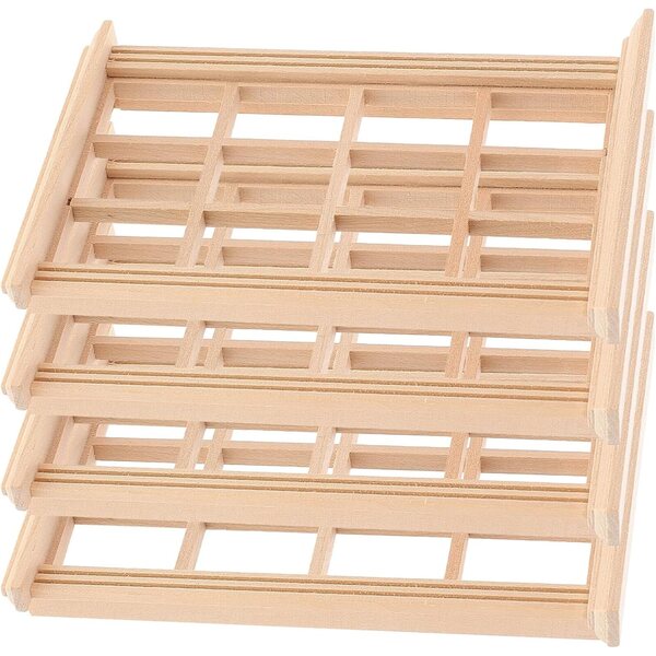 Mini-Holzfenster für Puppenhäuser, 4 Stück, 1:12, realistische Dekoration