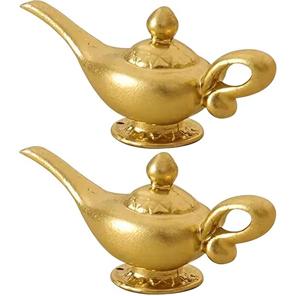 2 Lampade Genio Miniatura Scala 1:12 Oro | Decorazioni Casa delle Bambole Aladdin