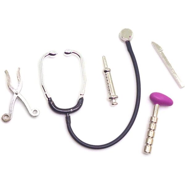 Set 5 Mini Stetoscopi per Casa delle Bambole 1:12 - Accessori Miniatura Medici Dettagliati