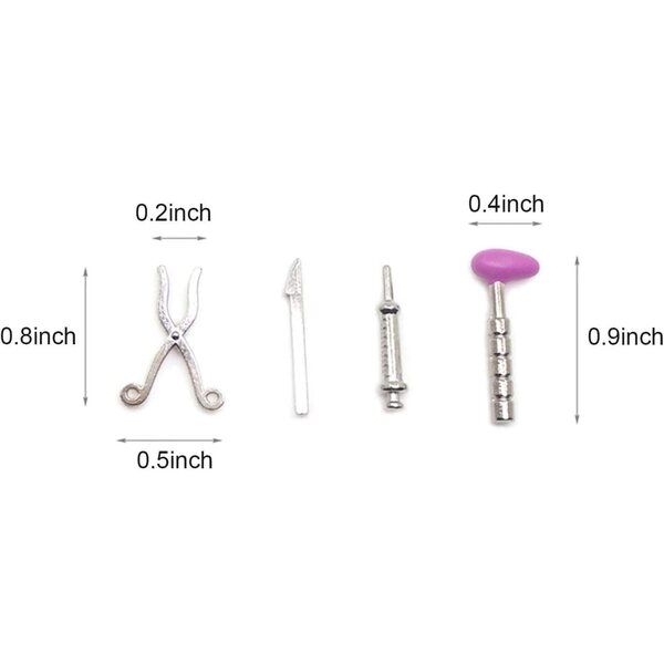 Set 5 Mini Stetoscopi per Casa delle Bambole 1:12 - Accessori Miniatura Medici Dettagliati