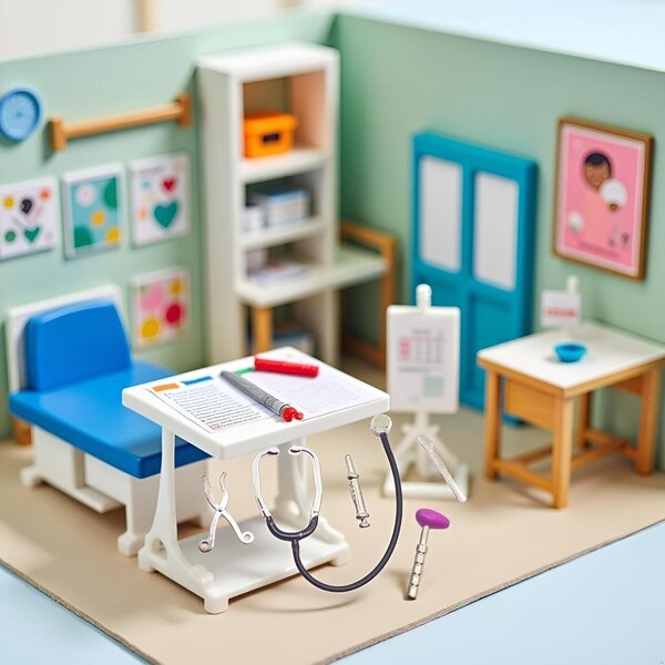 Set 5 Mini Stetoscopi per Casa delle Bambole 1:12 - Accessori Miniatura Medici Dettagliati
