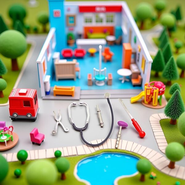 Set 5 Mini Stetoscopi per Casa delle Bambole 1:12 - Accessori Miniatura Medici Dettagliati
