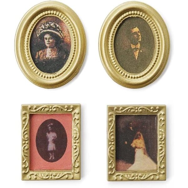 Set 4 Cornici Vittoriane in Miniatura Scala 1/12 per Casa delle Bambole - Durlo
