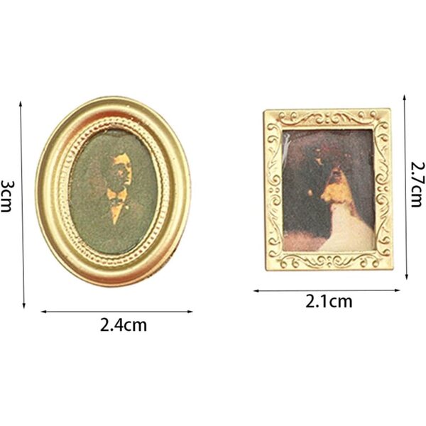 Set mit 4 viktorianischen Miniaturrahmen im Maßstab 1:12 für Puppenhäuser – Durlo