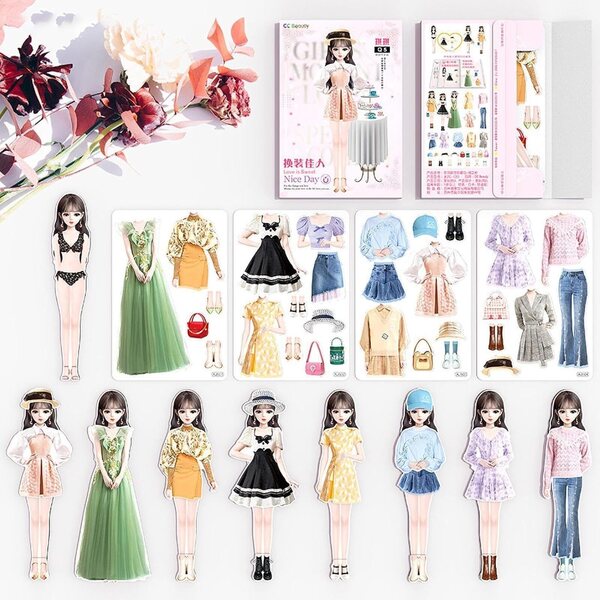 Magnetische Anzieh-Papier-Prinzessin-Puppe – tragbares Lernspiel für Kinder