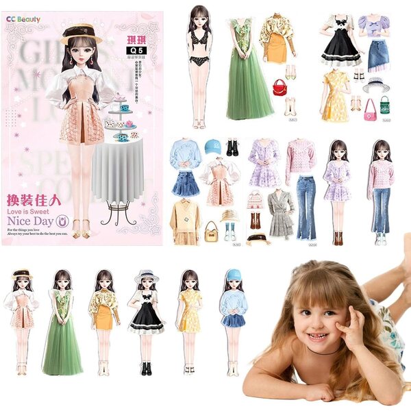 Magnetische Anzieh-Papier-Prinzessin-Puppe – tragbares Lernspiel für Kinder