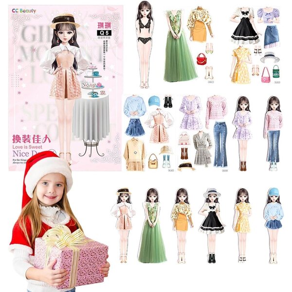 Magnetische Anzieh-Papier-Prinzessin-Puppe – tragbares Lernspiel für Kinder