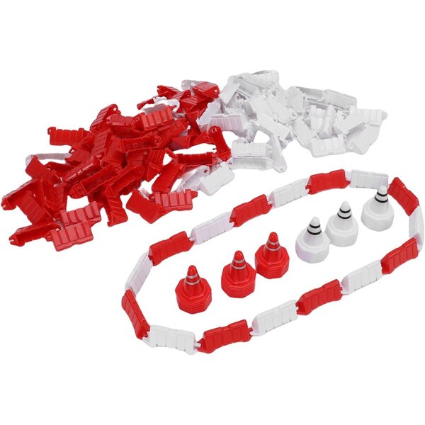 120-teiliges RC-Car-Streckenzaun-Set mit rot-weißen ABS-Straßenkegeln