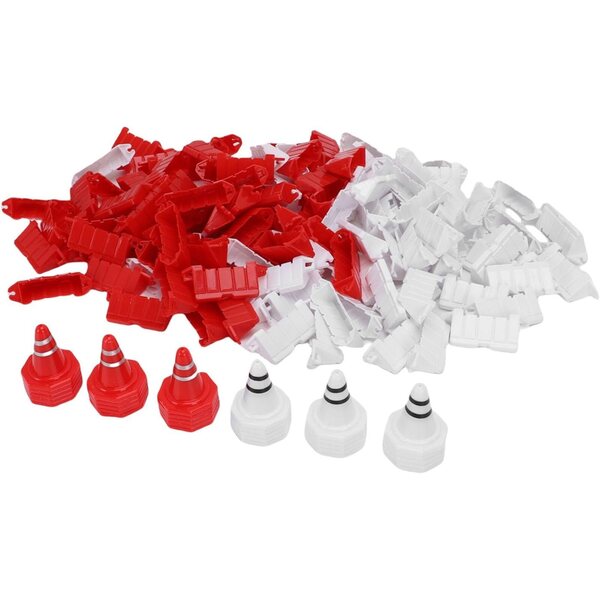 120-teiliges RC-Car-Streckenzaun-Set mit rot-weißen ABS-Straßenkegeln