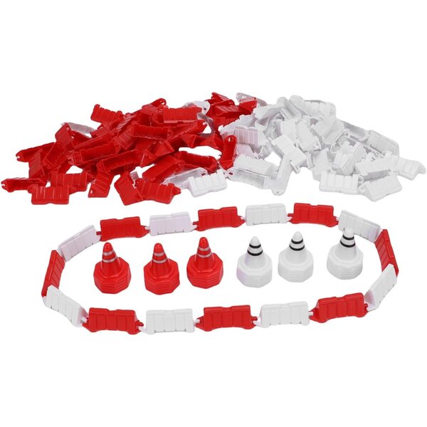 120-teiliges RC-Car-Streckenzaun-Set mit rot-weißen ABS-Straßenkegeln