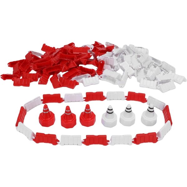 120-teiliges RC-Car-Streckenzaun-Set mit rot-weißen ABS-Straßenkegeln
