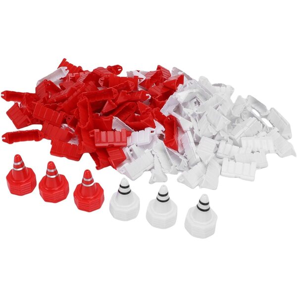 120-teiliges RC-Car-Streckenzaun-Set mit rot-weißen ABS-Straßenkegeln