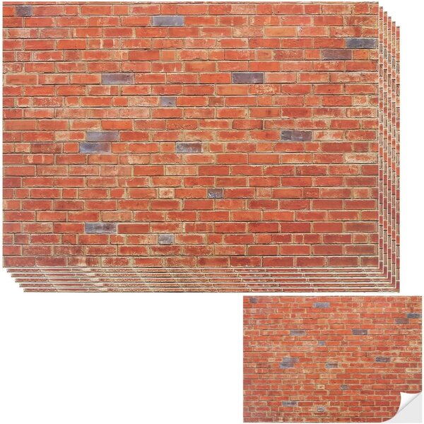 6 fogli autoadesivi per pareti casa delle bambole 21x29 cm PVC effetto mattone