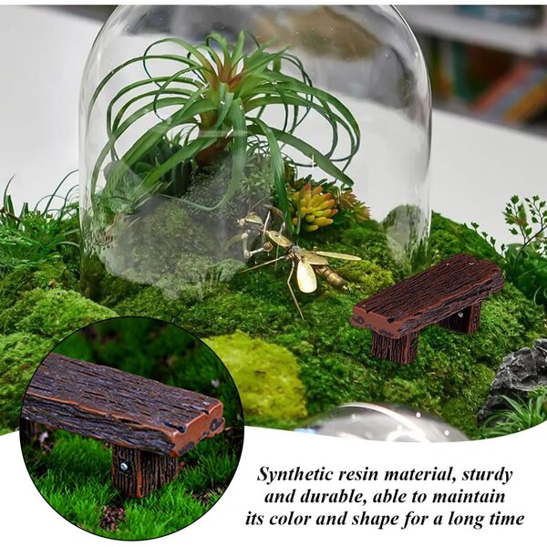 6 Sgabelli Miniatura Doppio in Resina Tricolore per Micro Giardini e Artigianato DIY