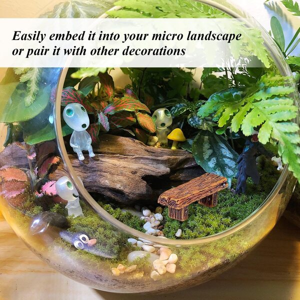 6 Sgabelli Miniatura Doppio in Resina Tricolore per Micro Giardini e Artigianato DIY