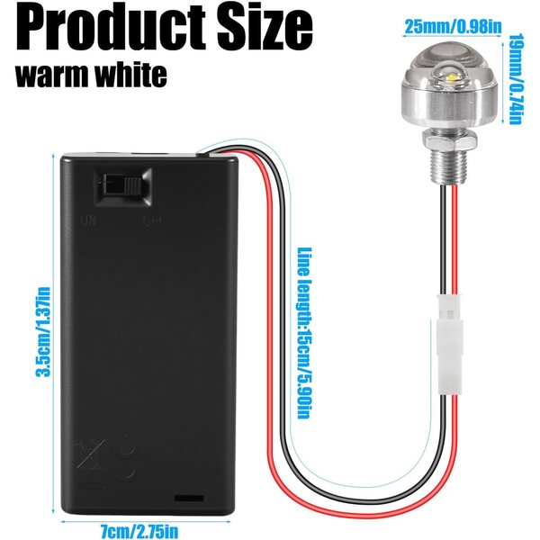 Mini luci LED per case delle bambole bianco caldo con porta batteria AA Joycabin