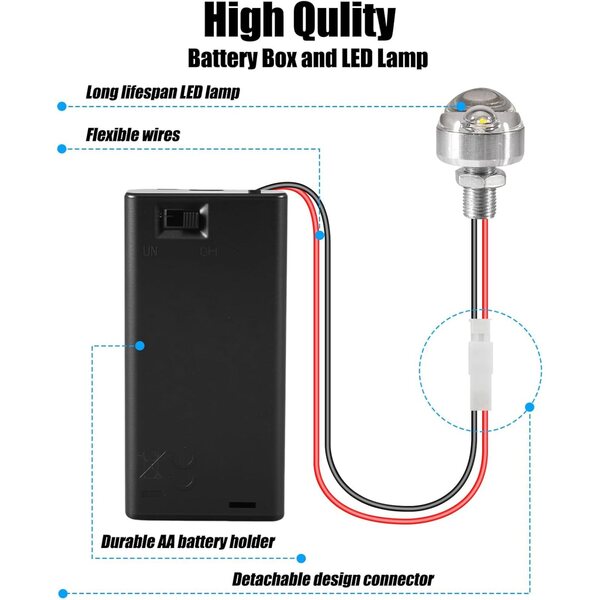 Mini luci LED per case delle bambole bianco caldo con porta batteria AA Joycabin