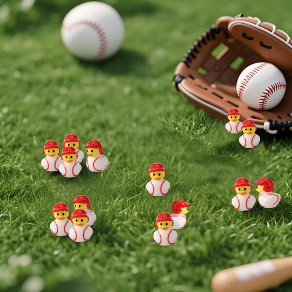 Lyreh 25pz Anatre da Baseball in Resina, Miniature Decorazioni Tema Baseball per Casa e Giardino