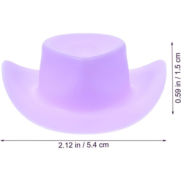 Set mit 10 lila Miniatur-Cowboyhüten im Maßstab 1:12 für Puppenhäuser und Dekorationen