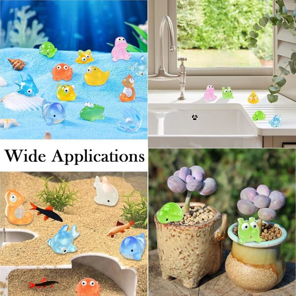 55 mini figurine animaletti marini in resina 3D per decorazioni casa e giardino