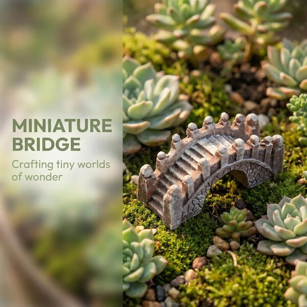 Jiangnan Mikrolandschaftsharzbrücke Miniatur, braune kleine kreative Brücke