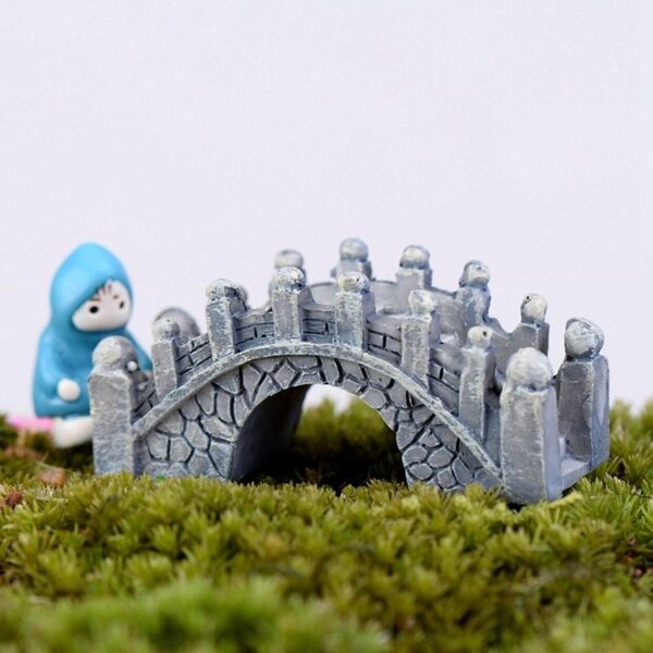 Jiangnan Mikrolandschaftsharzbrücke Miniatur, braune kleine kreative Brücke