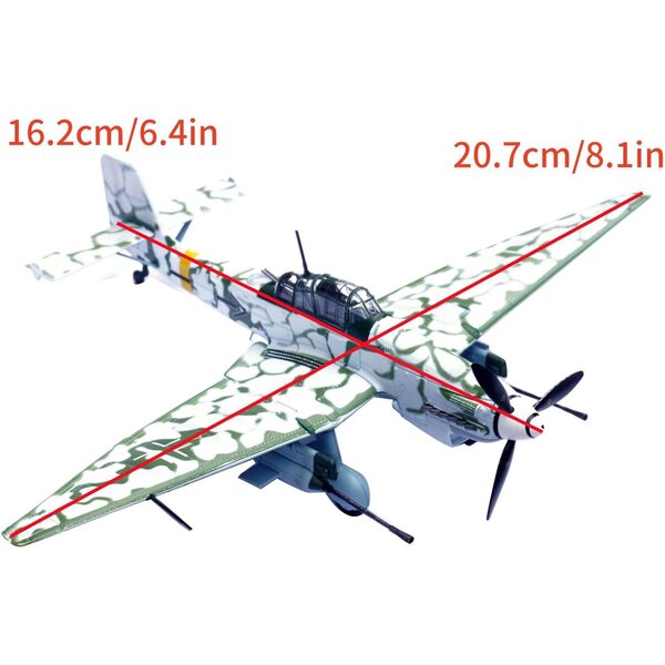Modell Stuka JU-87G2 im Maßstab 1:72 – Deutscher Bomber aus dem Zweiten Weltkrieg aus Legierung