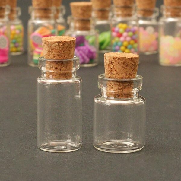 Set 10 barattoli in vetro per casa delle bambole 1:12 con tappi in sughero – Mini contenitori alimenti