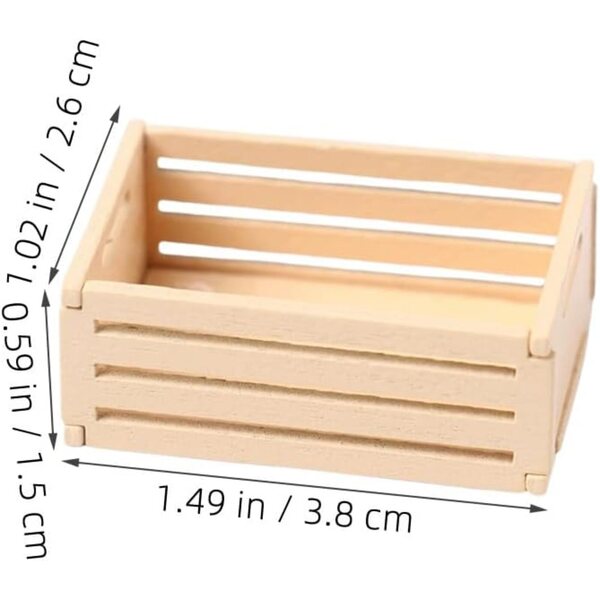 SEWACC 5 Mini-Holzkisten für Puppenhaus, authentisch und dekorativ, Beige